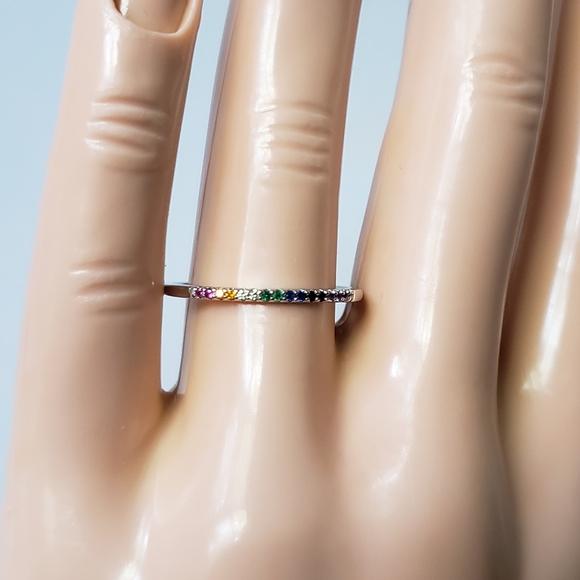 Sterling Pave Rainbow Band - Picture 8 of 8